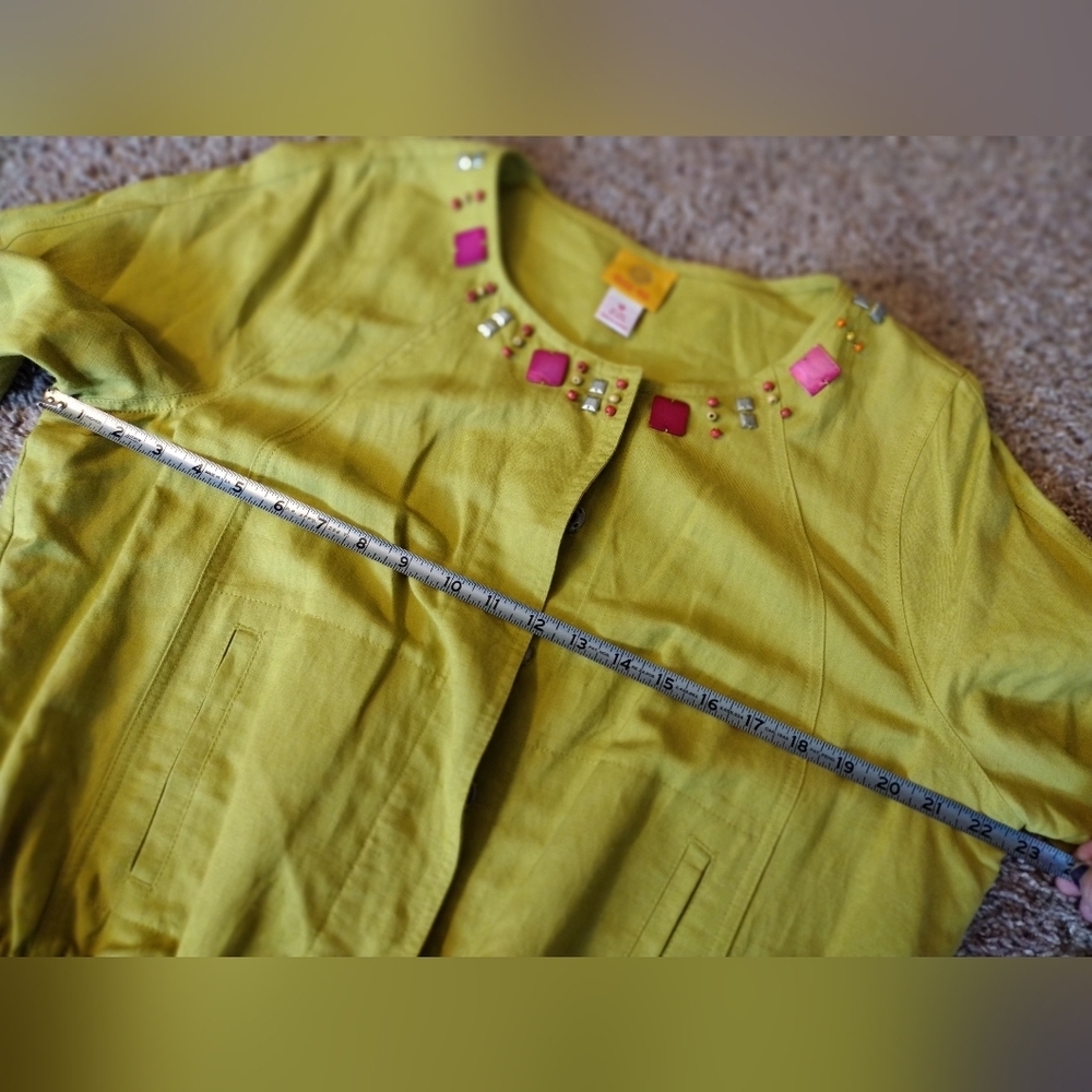 Ruby Rd. Lime Green Jacket Blazer - Picture 13 of 14